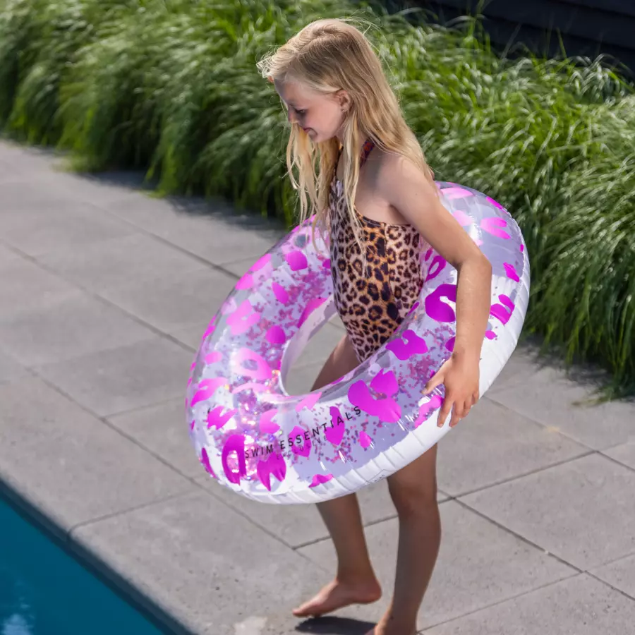 Swim Essentials Schwimmring Neon Leopard 90 cm