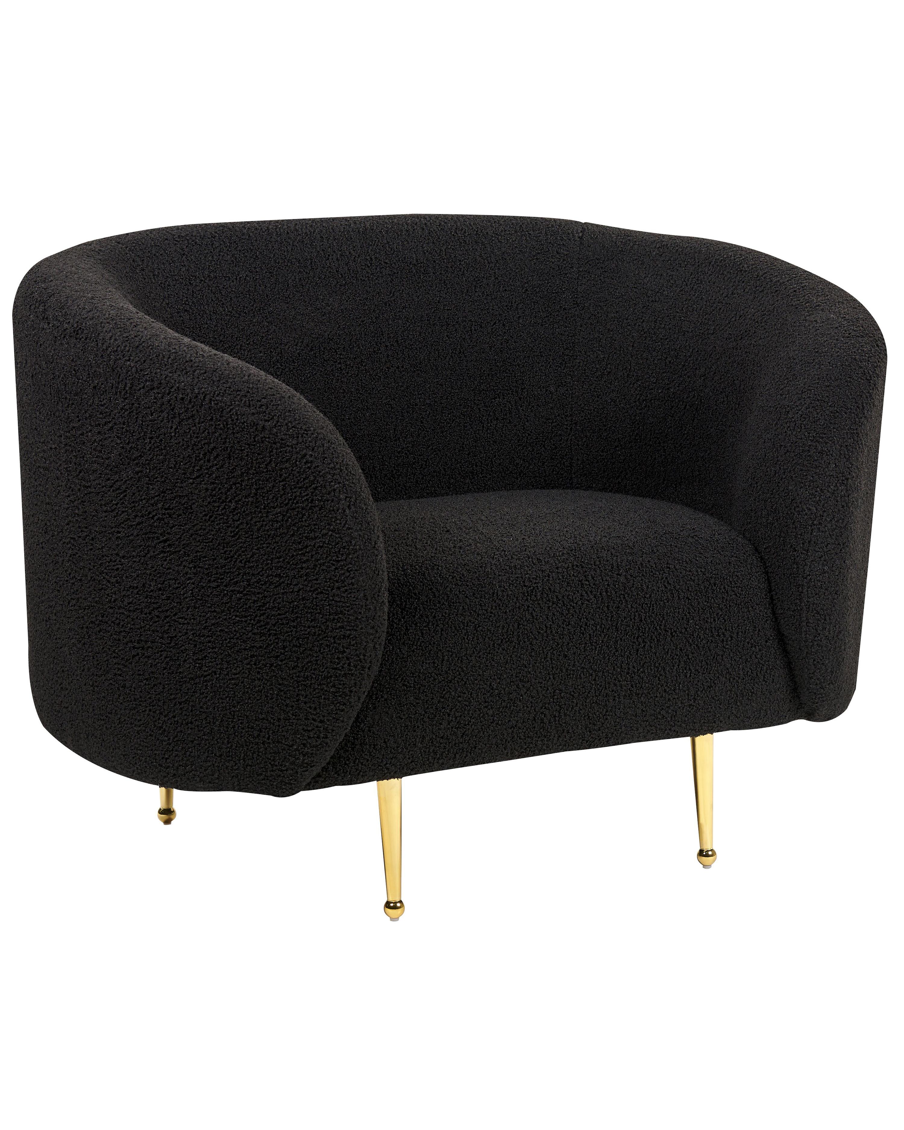 Fauteuil LOEN Bouclé Zwart