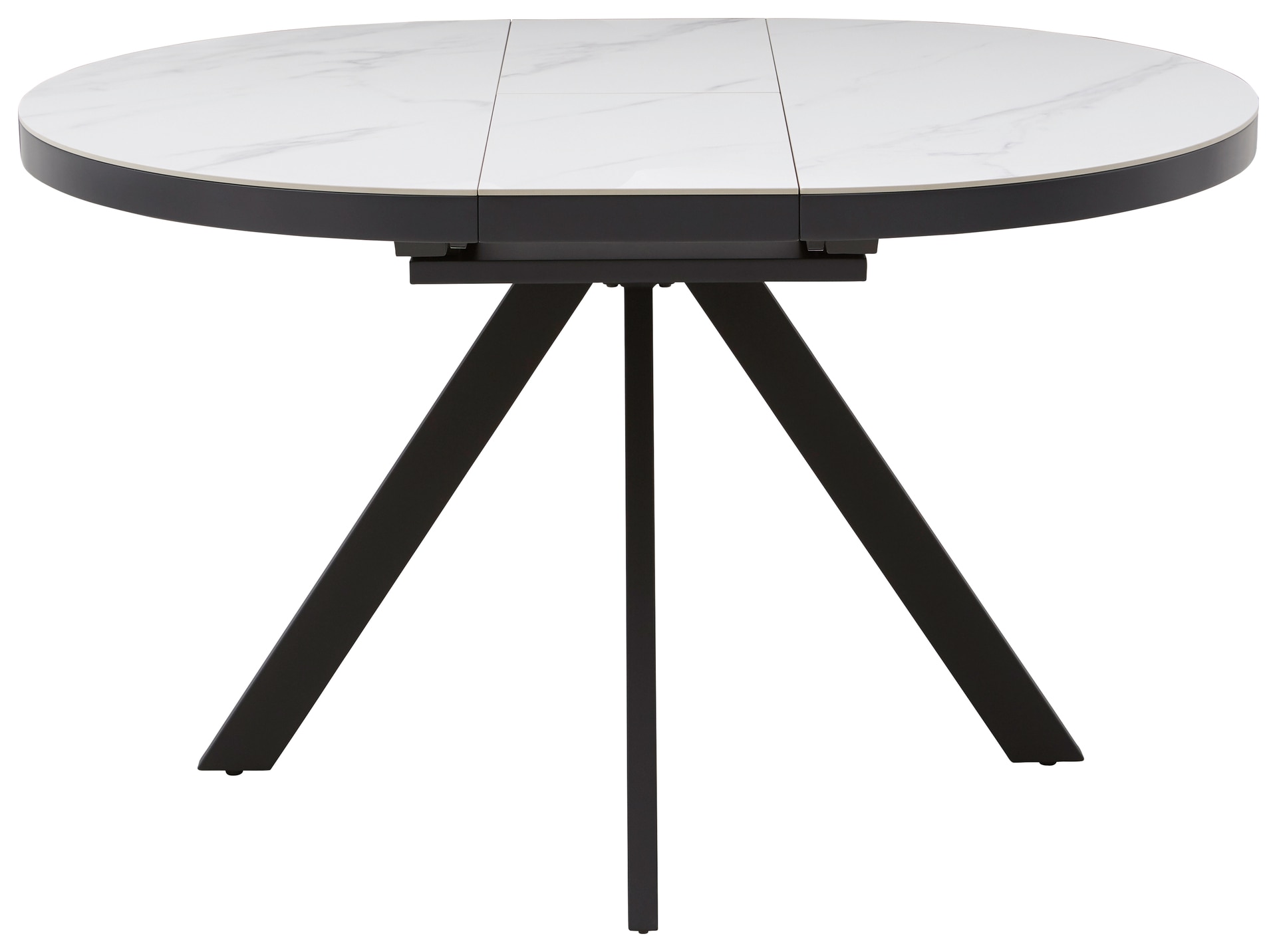 CASAVANTI Esstisch LINUS 100(130) x 100 cm Keramik weiß/anthrazit