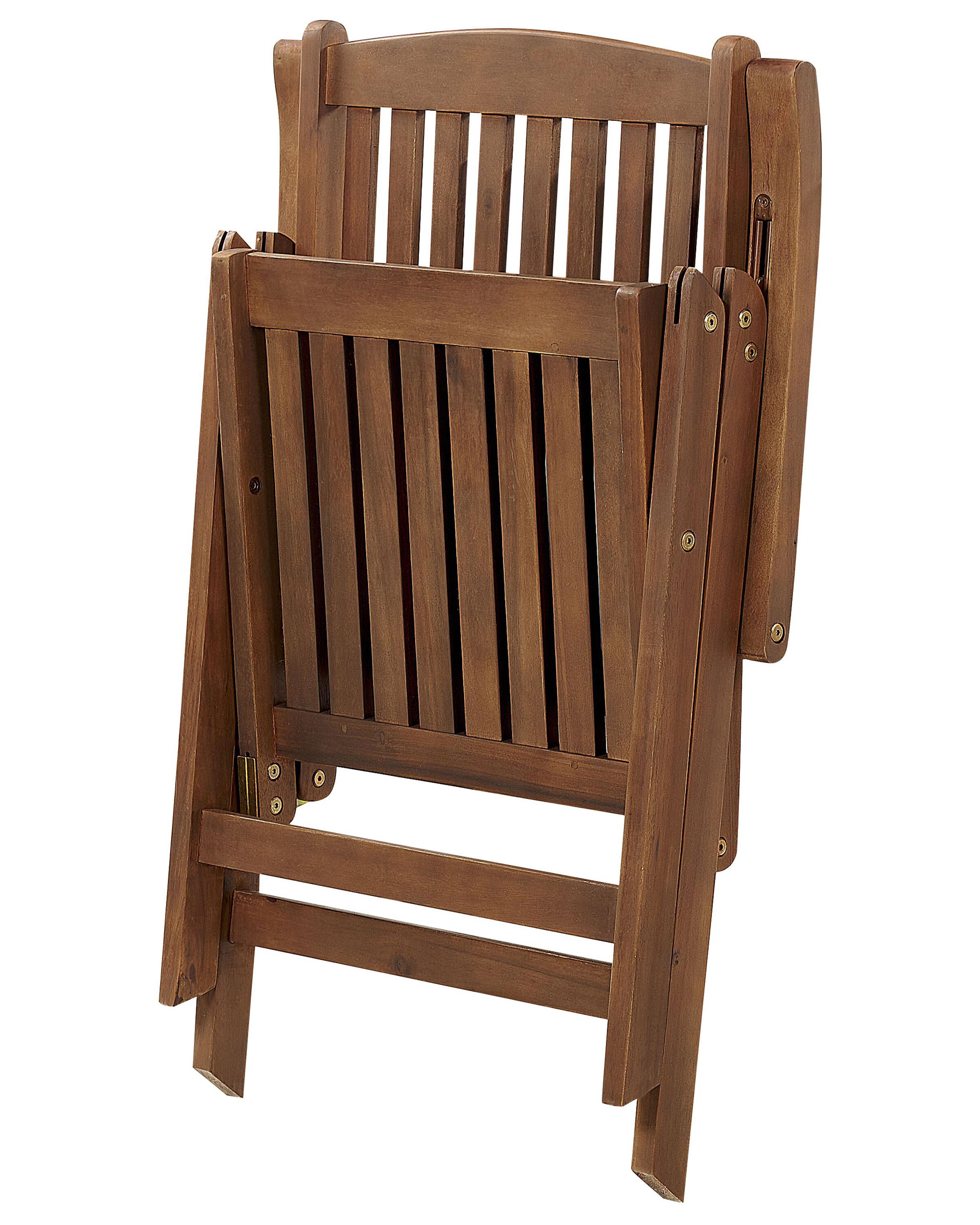 Set van 2 stoelen met zitkussen AMANTEA Acaciahout Blauw