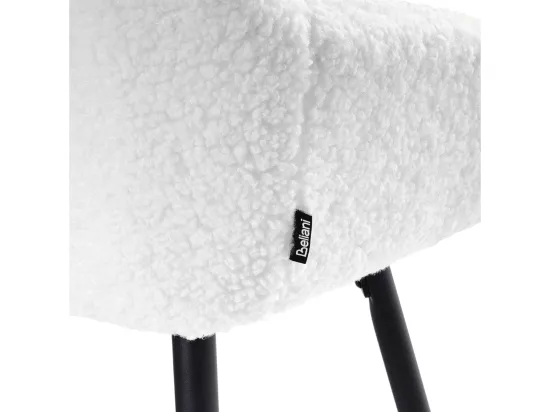 Lot de 2 chaises de bar CASMALIA Bouclé Blanc cassé