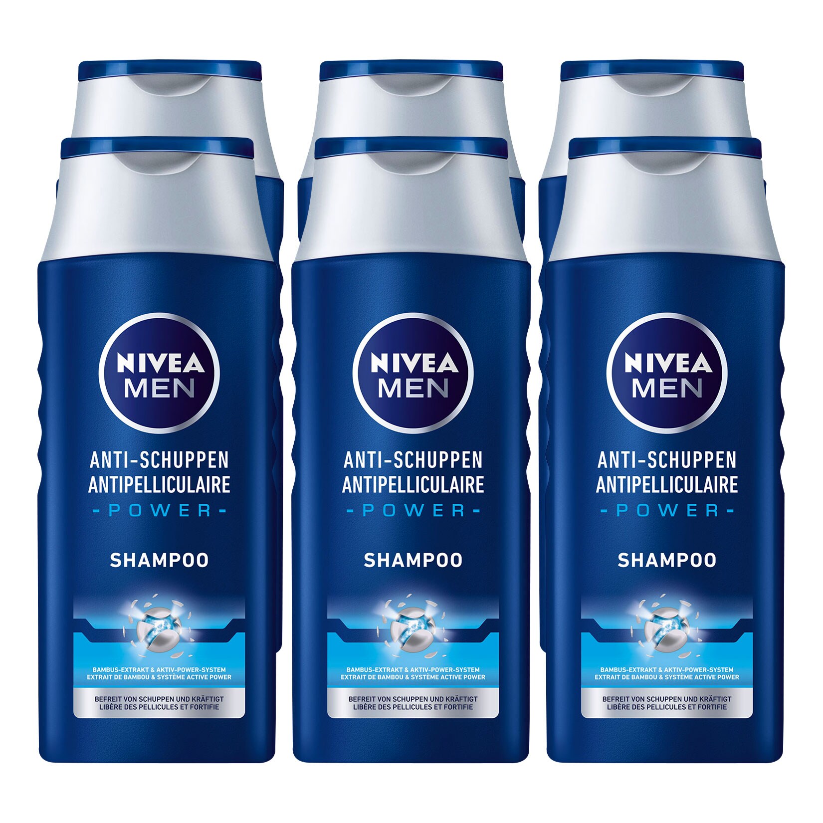 NIVEA Men Anti-Schuppen Power Shampoo 250 ml, 6er Pack