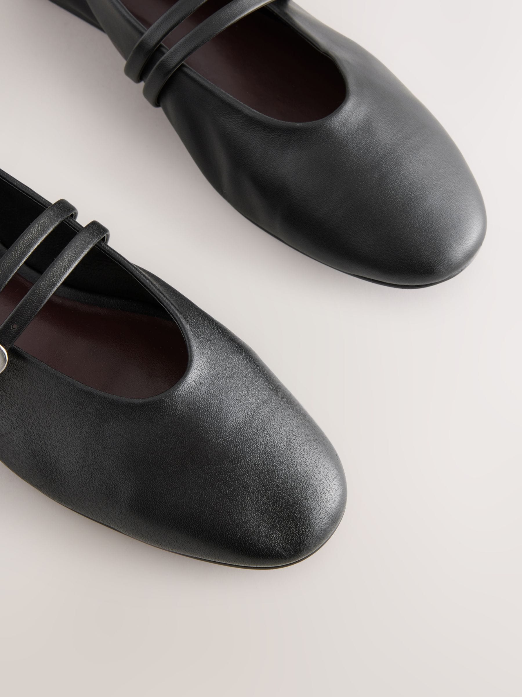 Zwart - Leren Mary Jane-schoenen met ronde neus