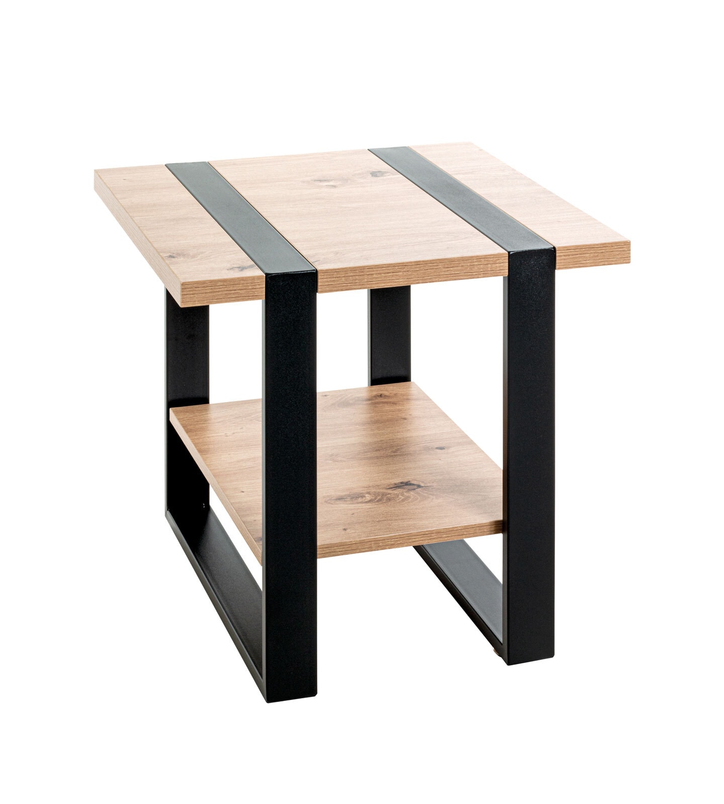 Beistelltisch 45x45x45 cm Asteiche-Dekor/schwarz