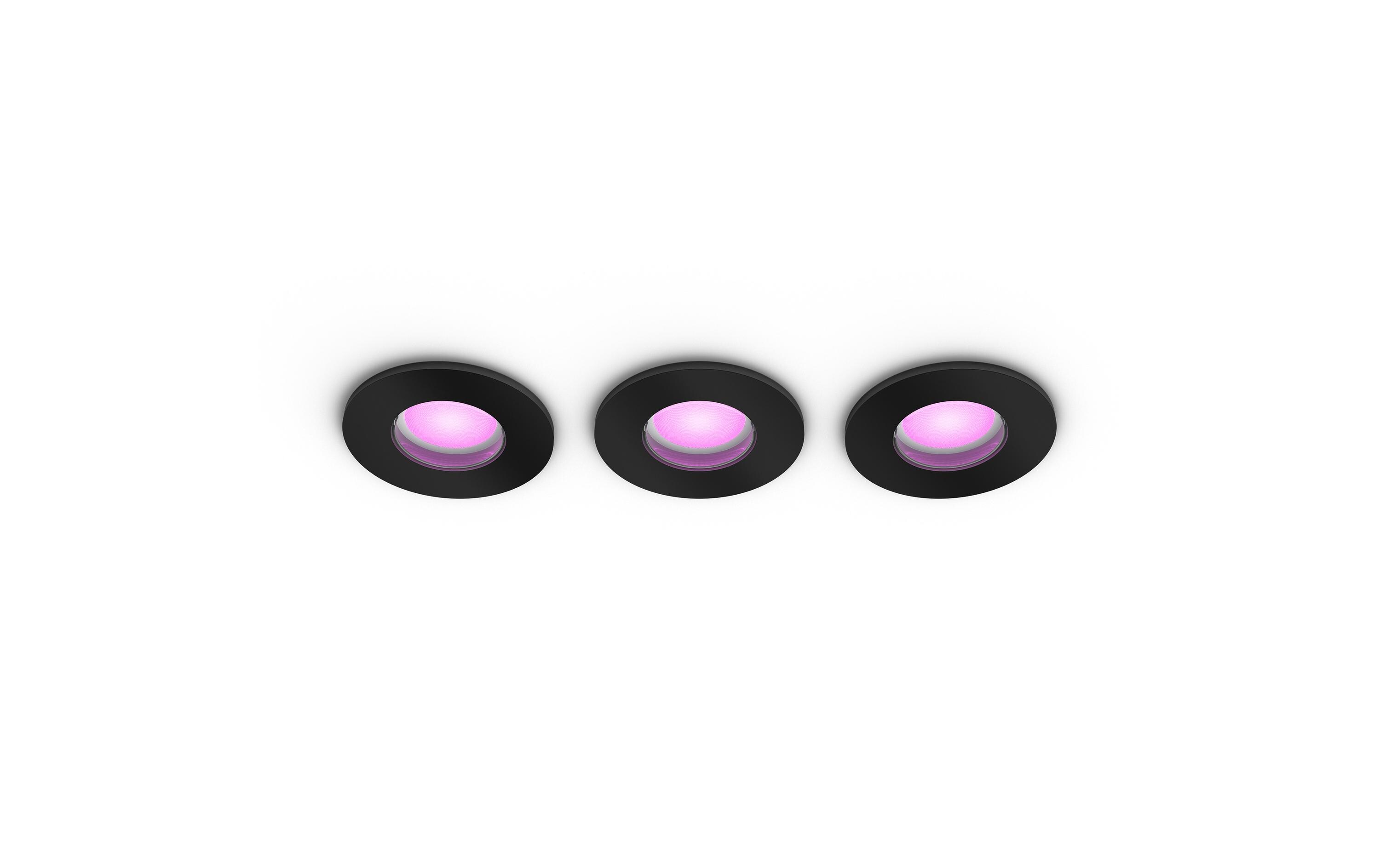 White & Color Ambiance Xamento Einbauspots 3er-Pack Schwarz<br>Smartes Licht für jeden Raum