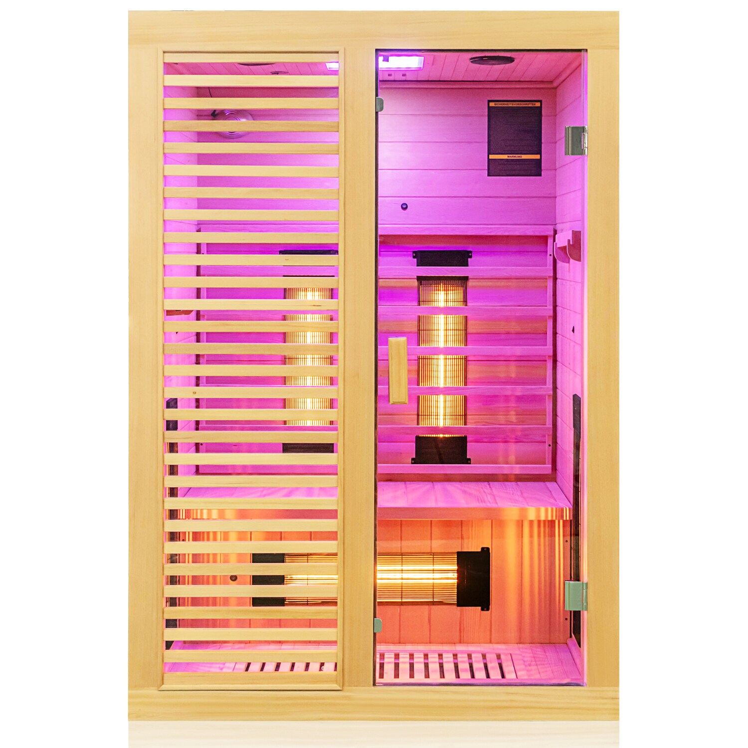 Dewello® Infrarotkabine Infrarotsauna HAMLIN 130cm x 105cm inkl. 5 Vollspektrumstrahler, Bodenstrahler, 2 Personen, LED