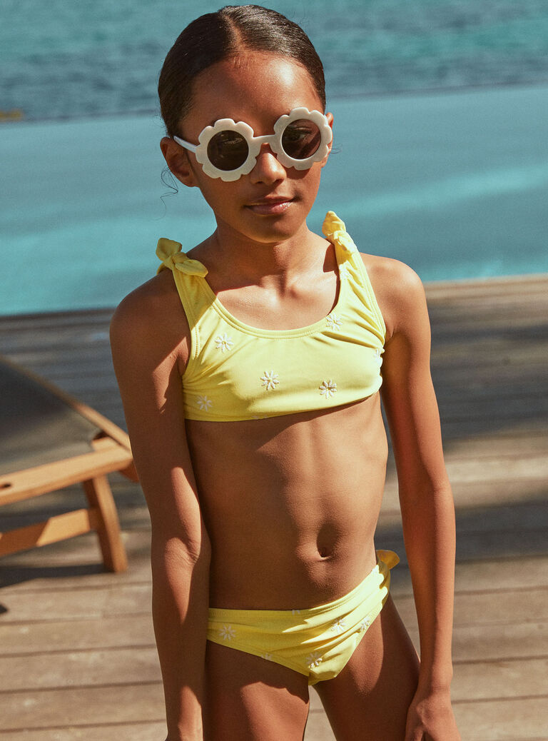 Maillot de bain 2 pièces jaune citron