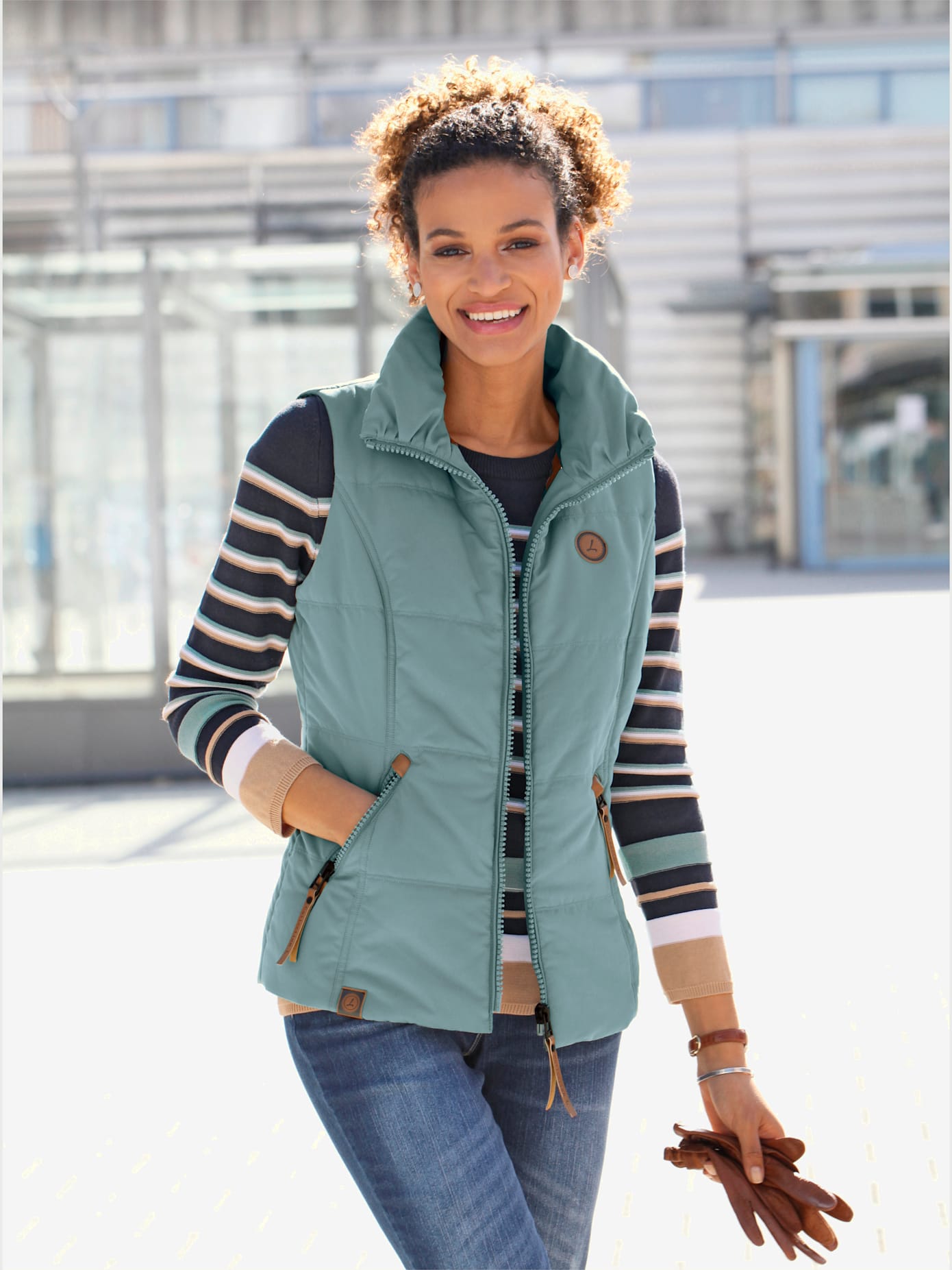 Gilet matelassé joli aspect contrasté