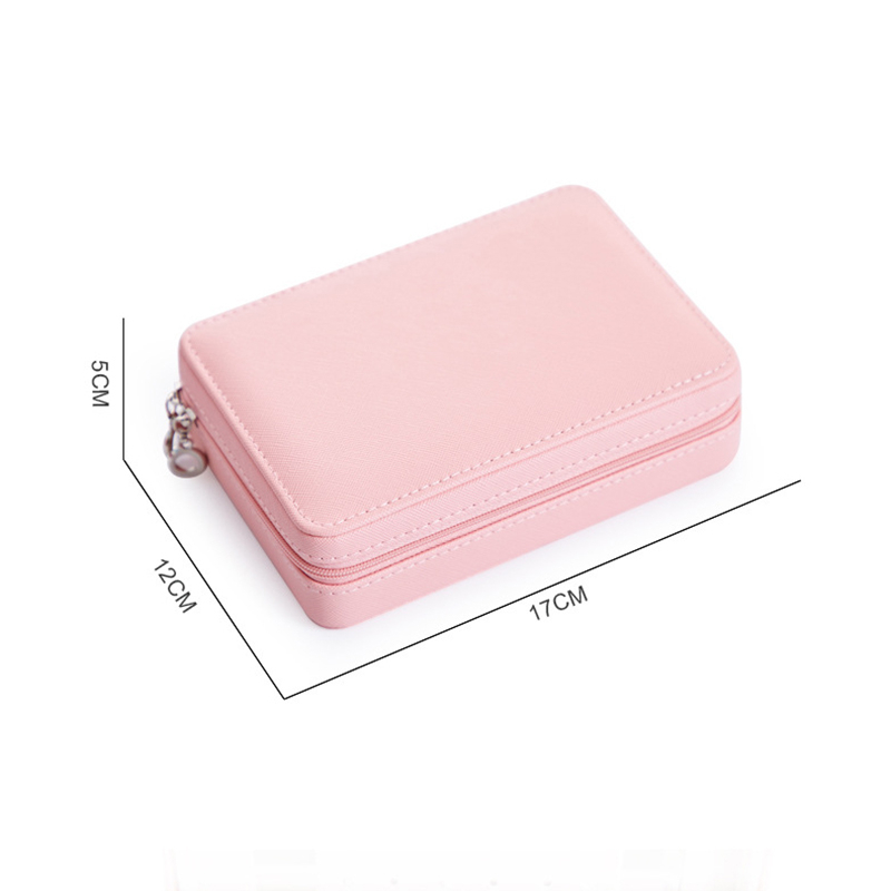 (17x12x5cm) Leder Schmuckschatulle Aufbewahrungsbox Organizer für Ringe / Ohrringe / Armbänder - Weiss