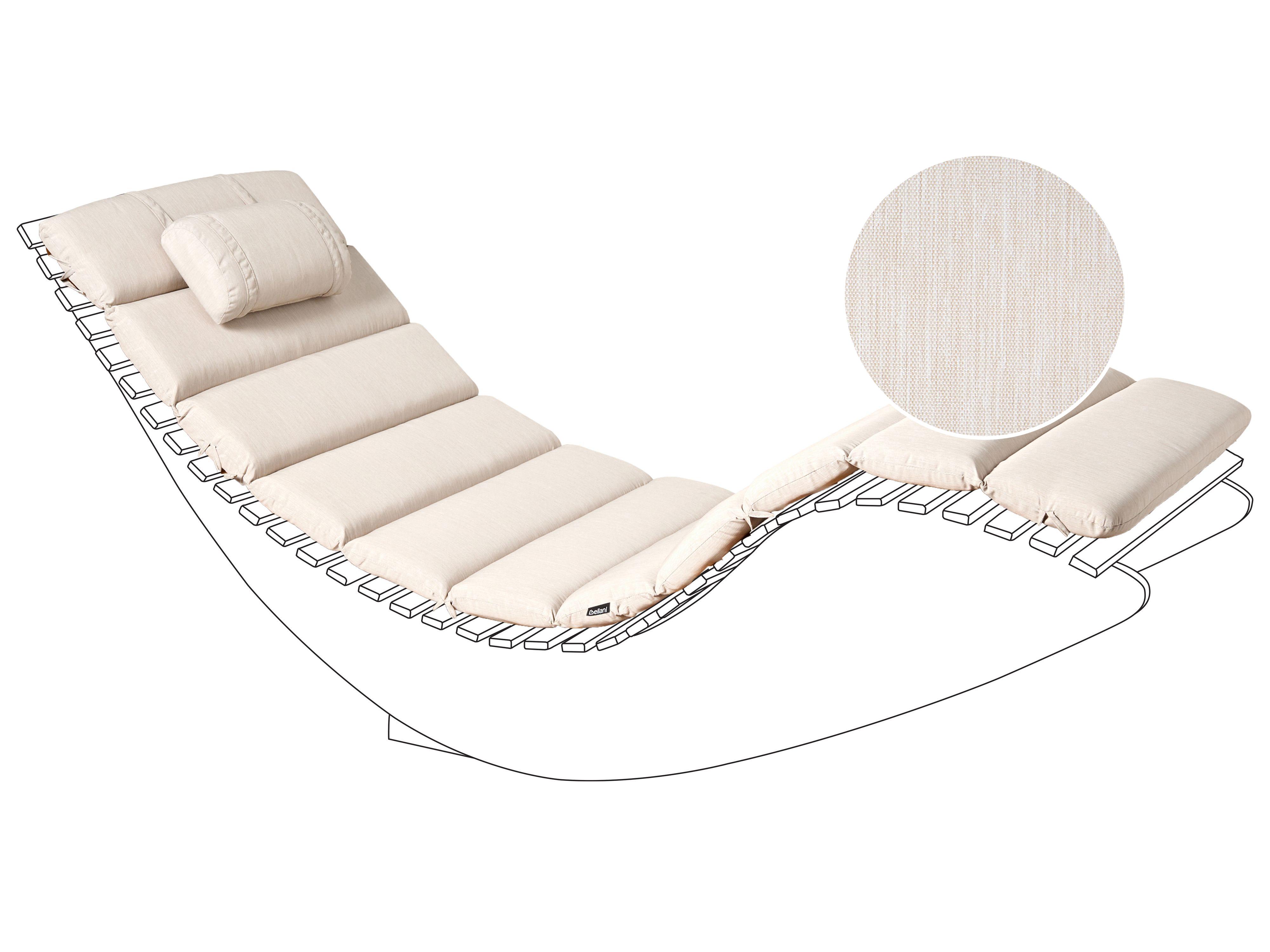 Kussen voor ligstoel BRESCIA PREMIUM 180 x 60 cm Lichtbeige