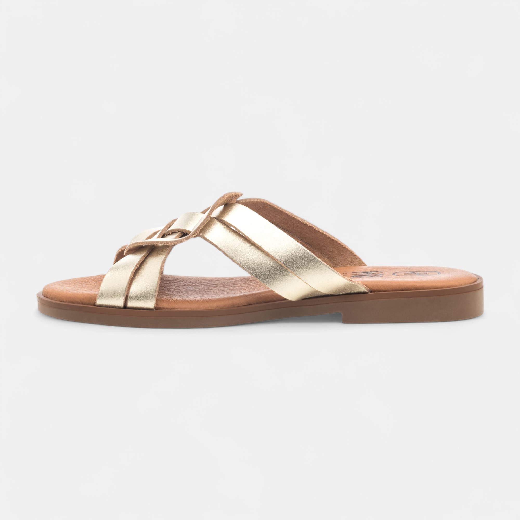 Mules Femme en cuir or
