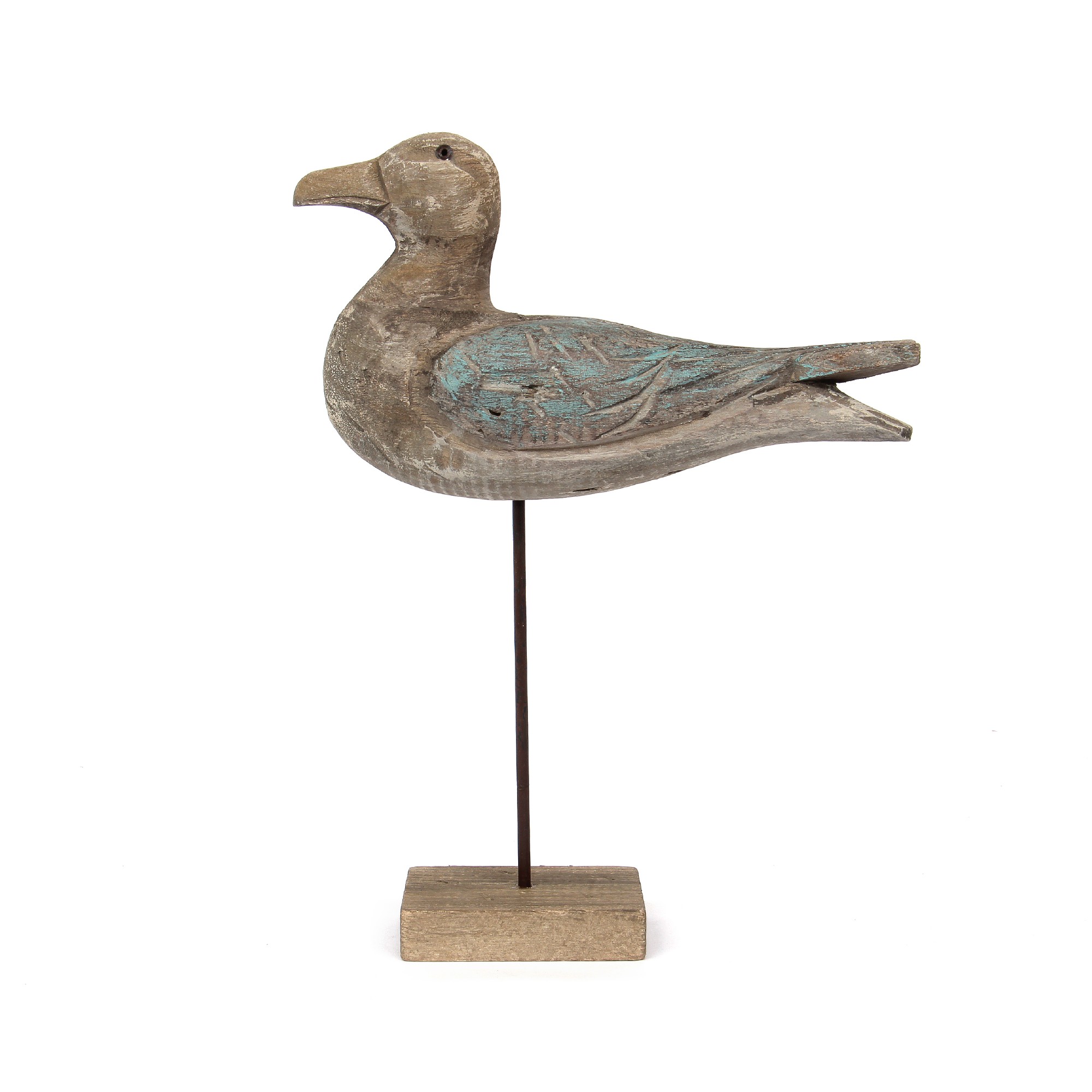Vogel auf Ständer, natur, H 34 cm, B 25 cm, L 9 cm von fischer's lagerhaus