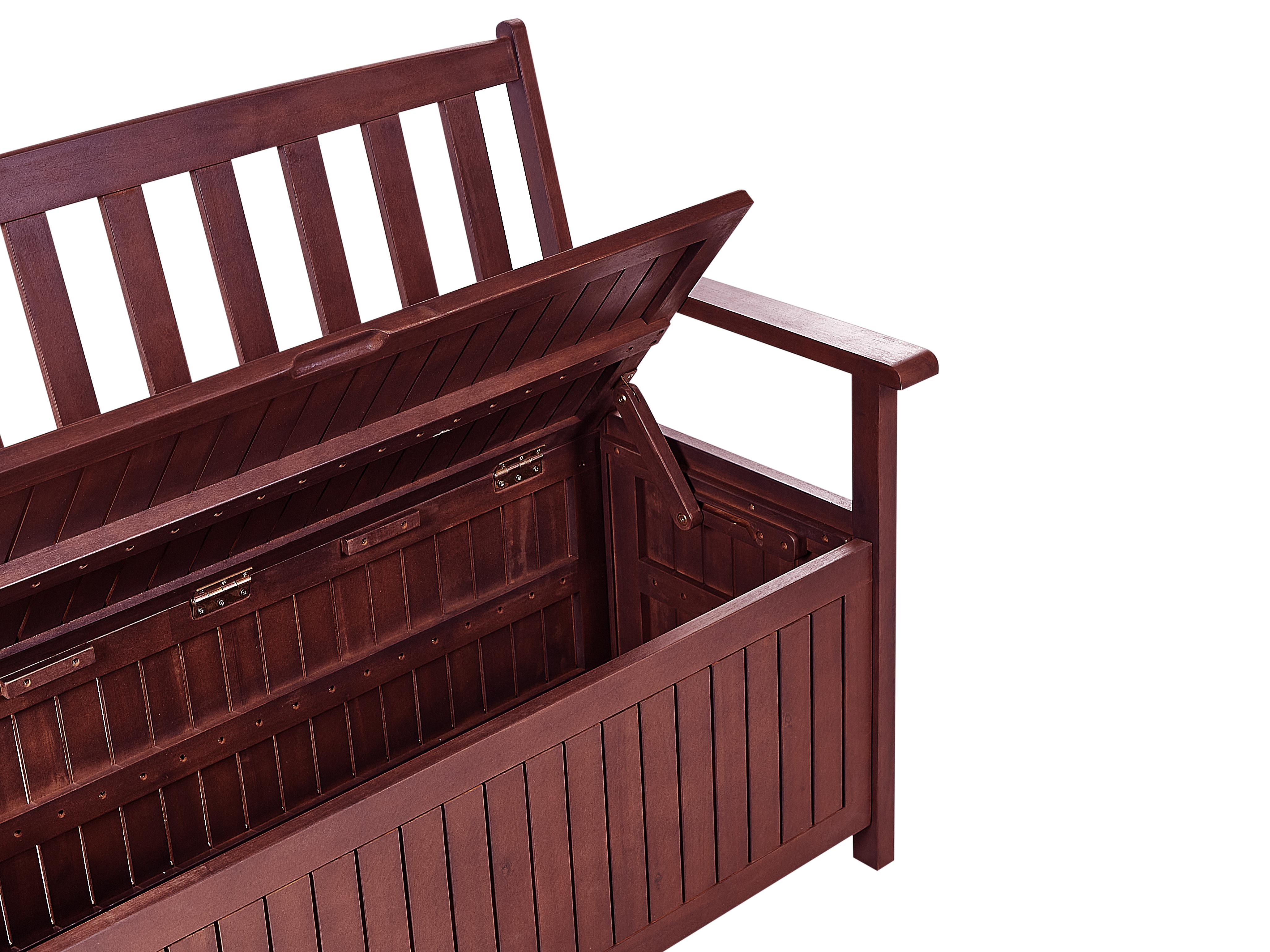 Tuinbank met zitkussen SOVANA 120 cm met opbergruimte Acaciahout Rood