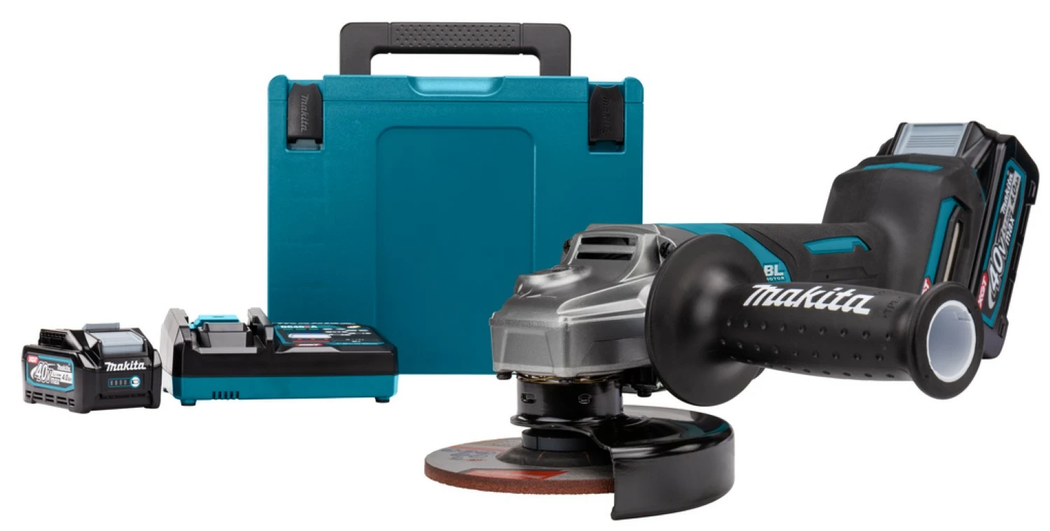 Makita GA016GM201 XGT 40V Max Li-Ion accu haakse slijper set (2x 4,0Ah) in Mbox - 125mm - koolborstelloos