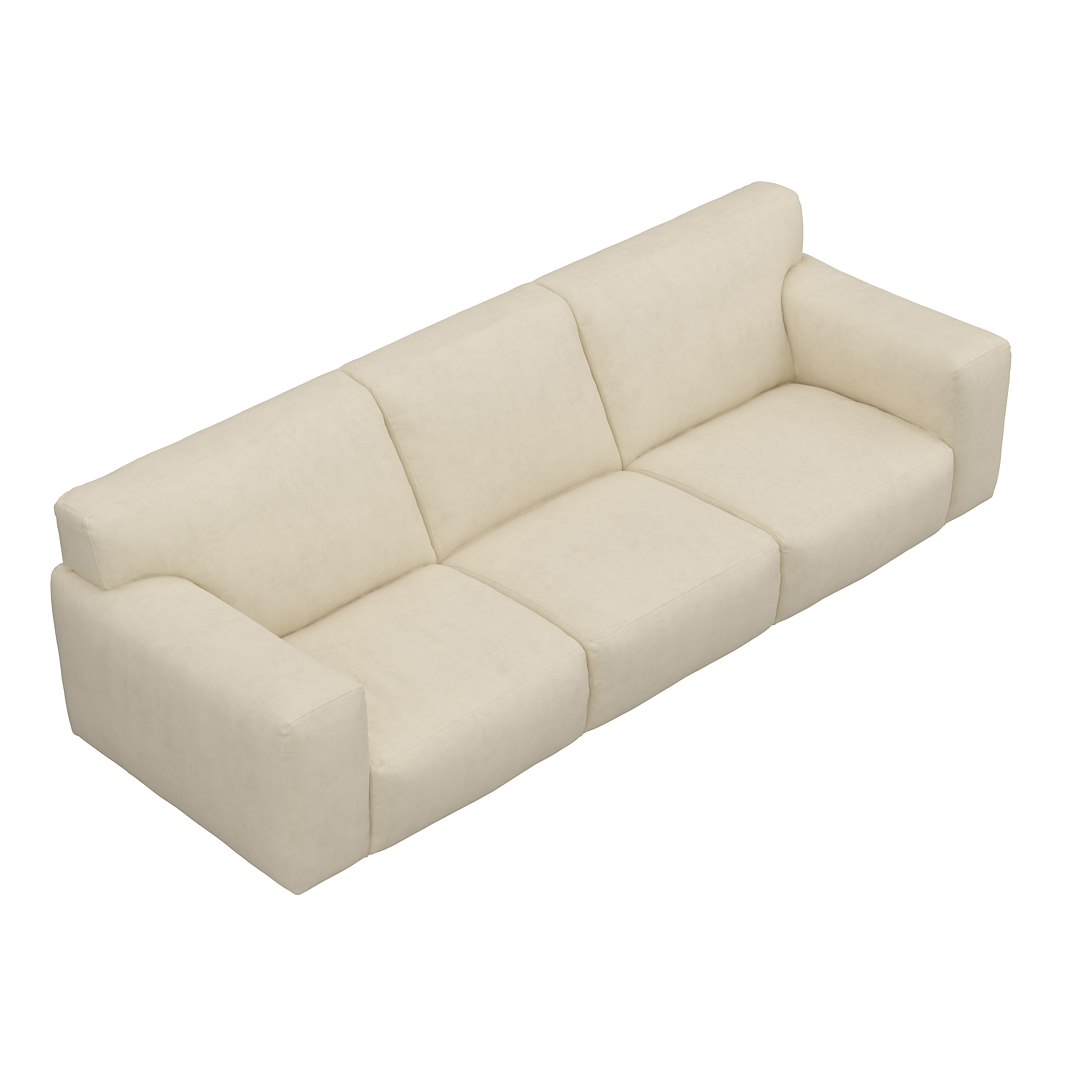 Vesta 4-seter I Tekstil Velvety Ivory, standardsøm, sort metallben 10 cm, Comfort CM