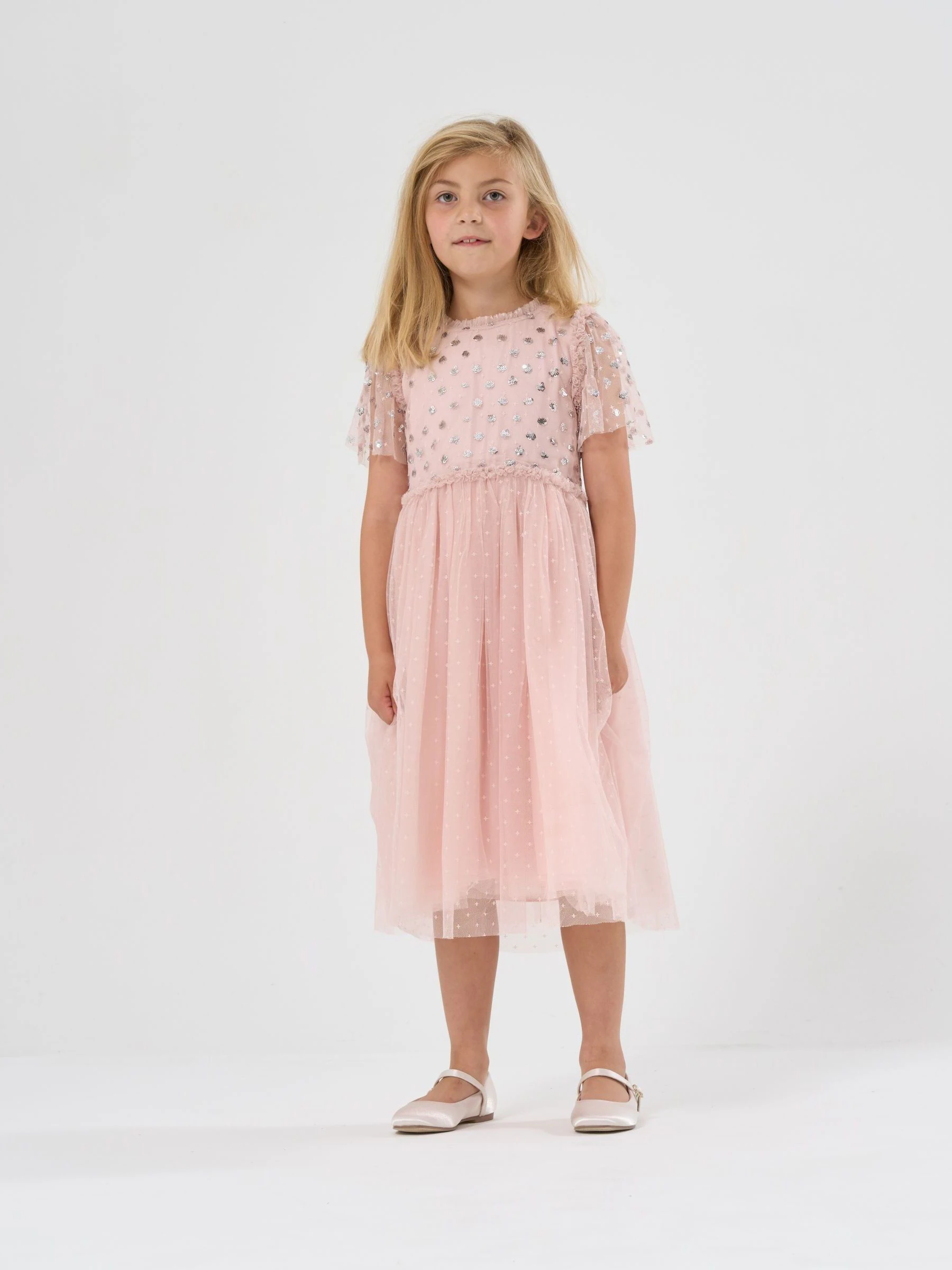 Roze/lila - Miss Cluster Paillettenwatervaljurk