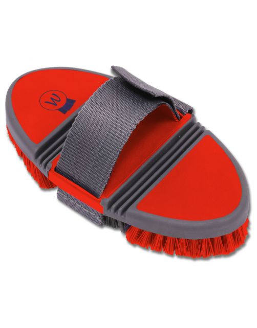 Waldhausen Flexi Body Brush - Paardenverzorging - Rood Grijs