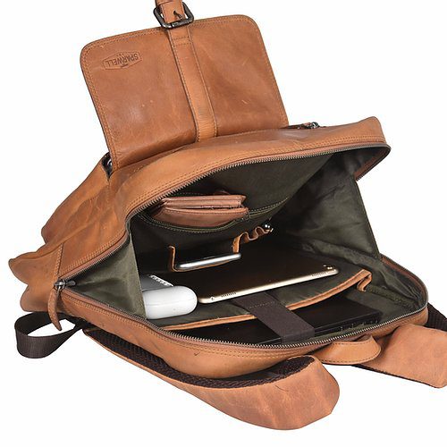 Sparwell Knox Laptop Rugtas Komfort Kyle | Backpack 14 inch Cognac