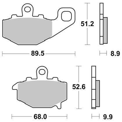 Plaquettes de freins SBS 687LS Sinter Métal Fritté arrière