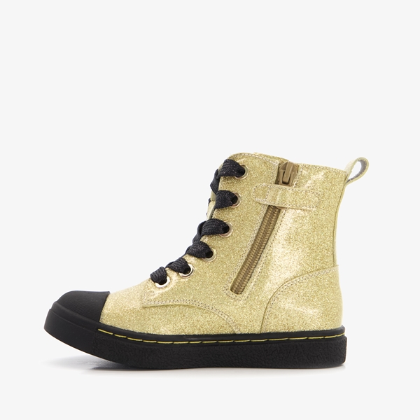 TwoDay leren meisjes veterlaarsjes met glitters