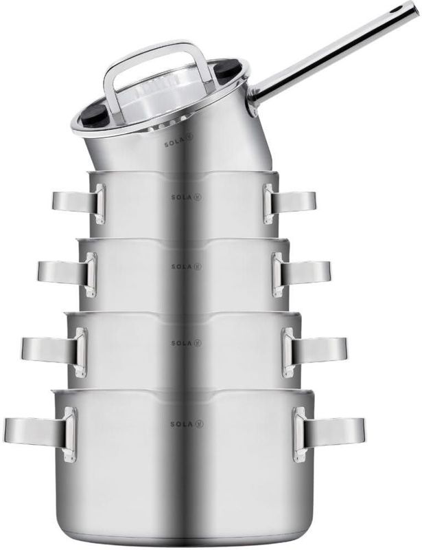 Sola - Juvia - Pannenset - RVS - 5 Delig - Geschikt voor Inductie en Downdraft
