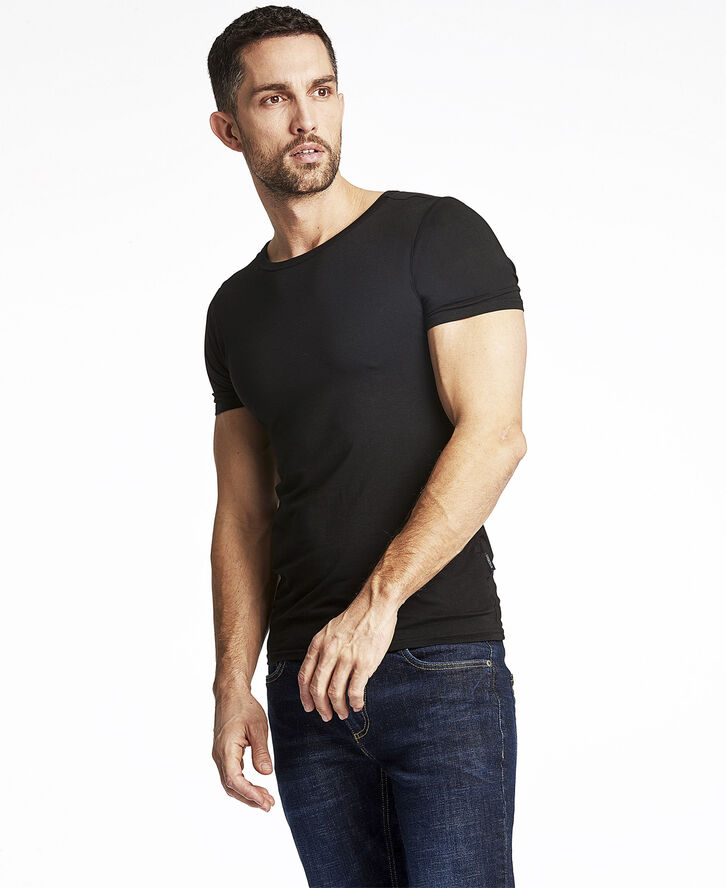 Lindbergh Rundhalset stretchy t-shirt Sort