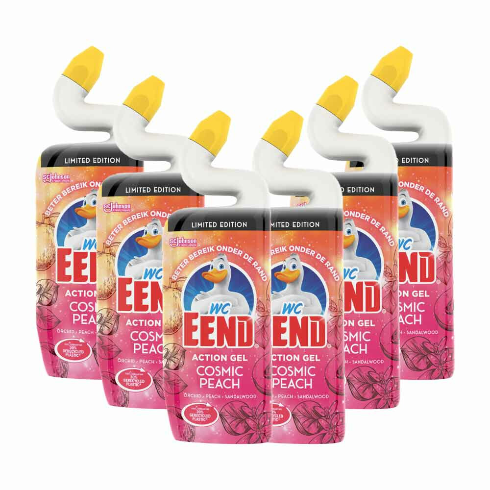6x WC Eend Toiletreiniger Action Gel Cosmic Peach750 ml