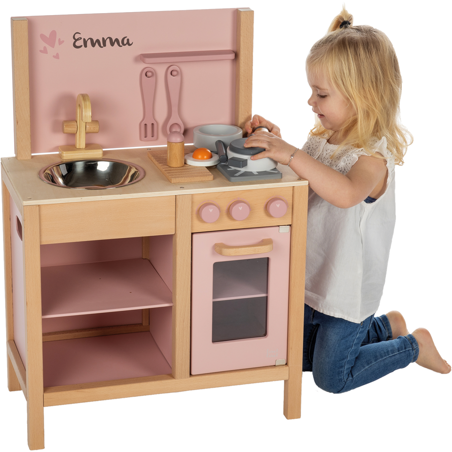 Beyounic Holzküche Kinderküche in rosa