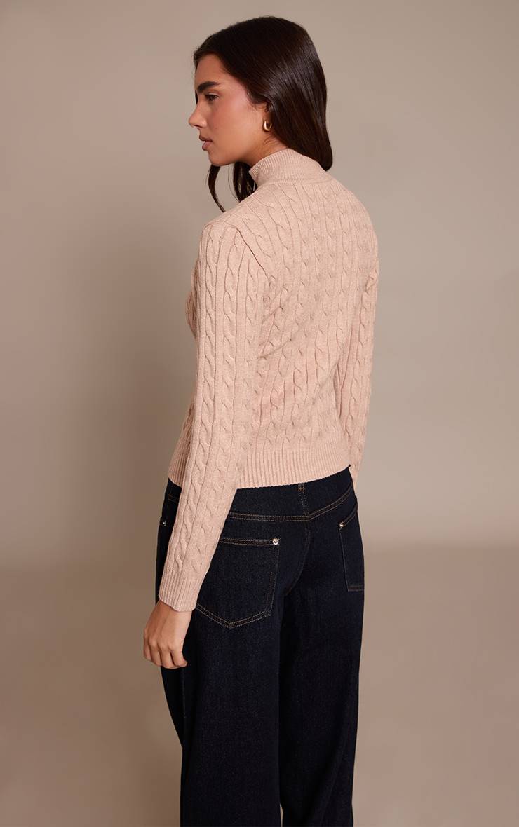 Avoine Synthétiquell Zippé À Manches Longues En Maille Torsadée