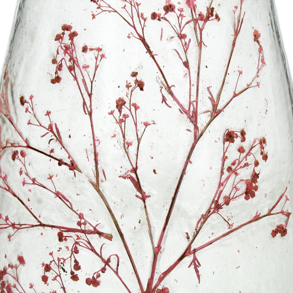 Vaas Bloesem transparant / roze D 22 H 32 cm