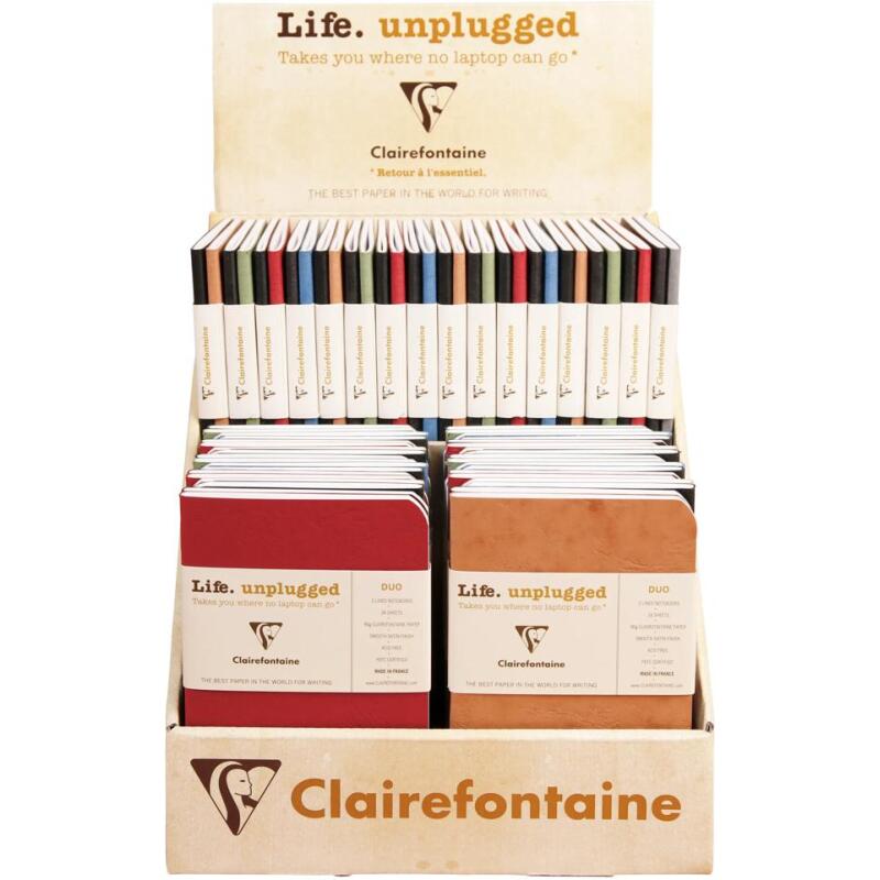 Set de 2 carnets piqûre Age Bag 7,5x12cm 48 pages petits carreaux Couleurs assortis - Assortis