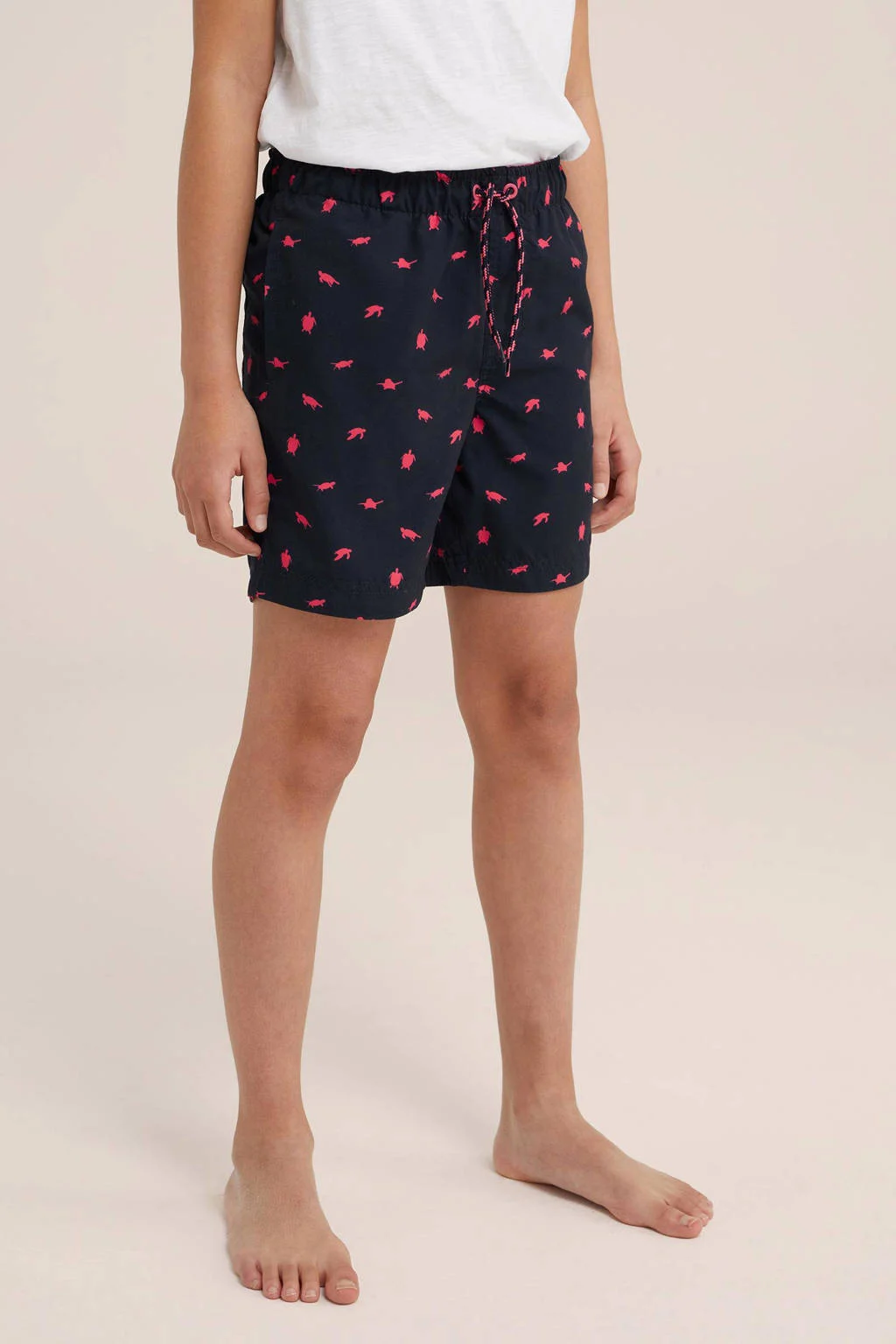zwemshort donkerblauw/roze