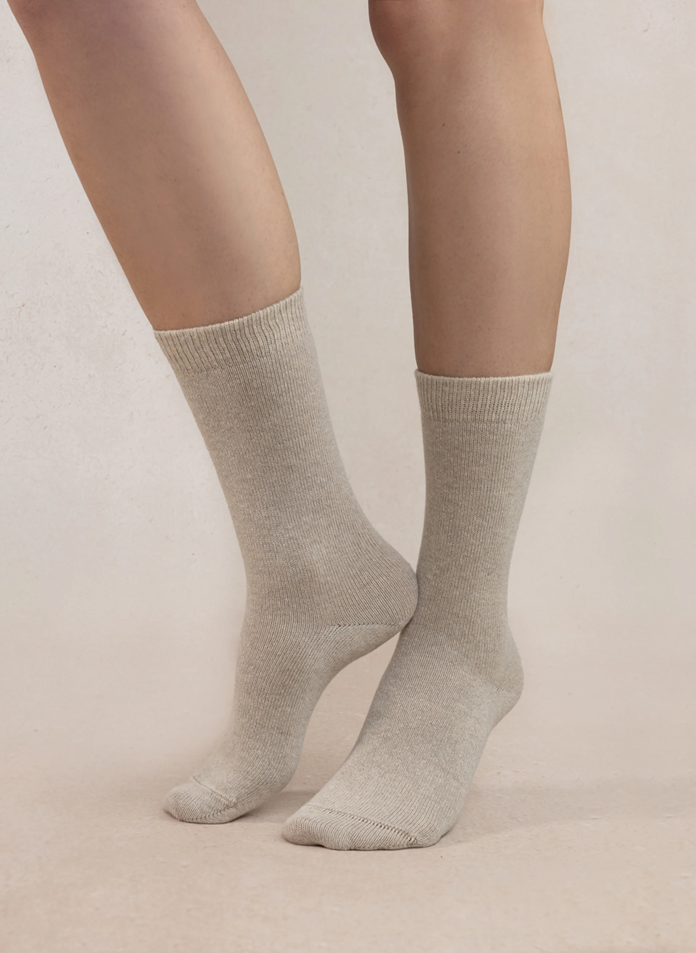 Chaussettes en laine mélangée | Beige