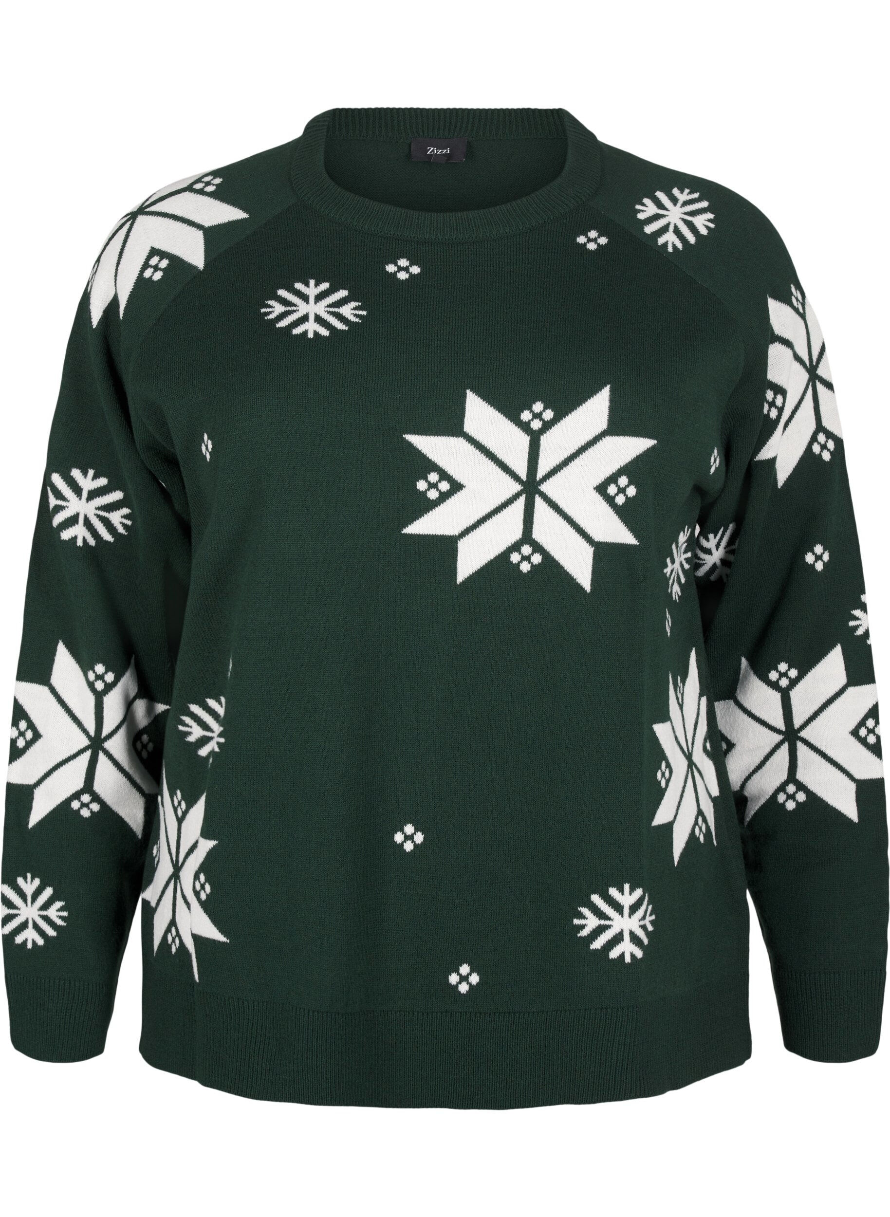Strikbluse med snefnug