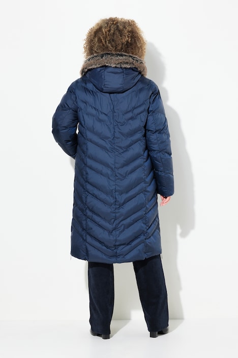 Puffer-Mantel, Kapuze abnehmbar, Stehkragen, Zipptaschen