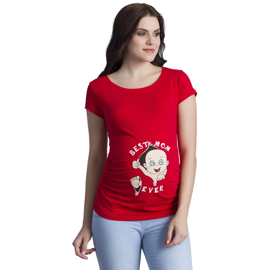 M.M.C. Umstandsshirt Best Mom Ever mit Motiv Rot