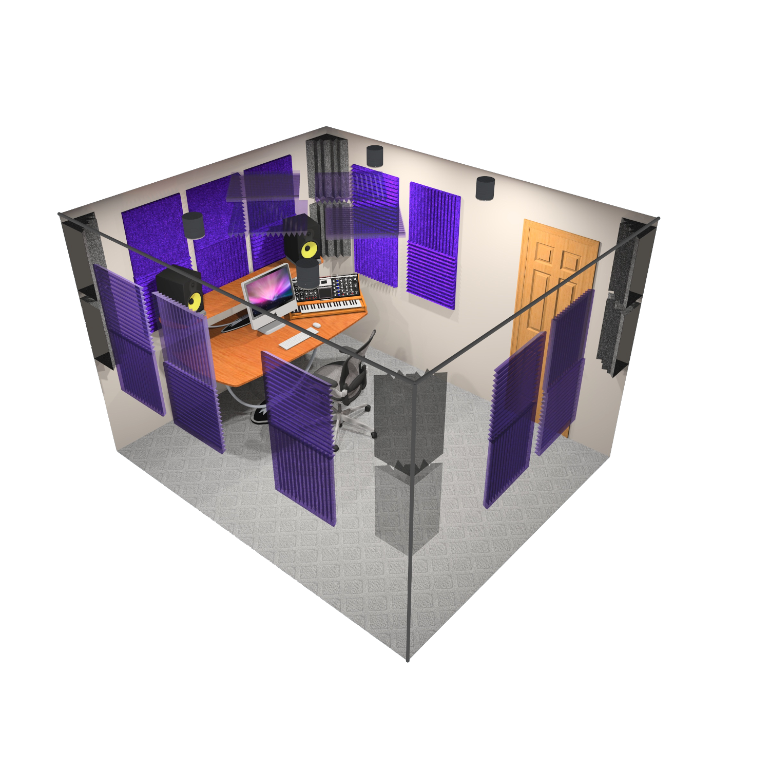 Auralex Project 2 Roominator BUR Burgundy rood (32-delig)