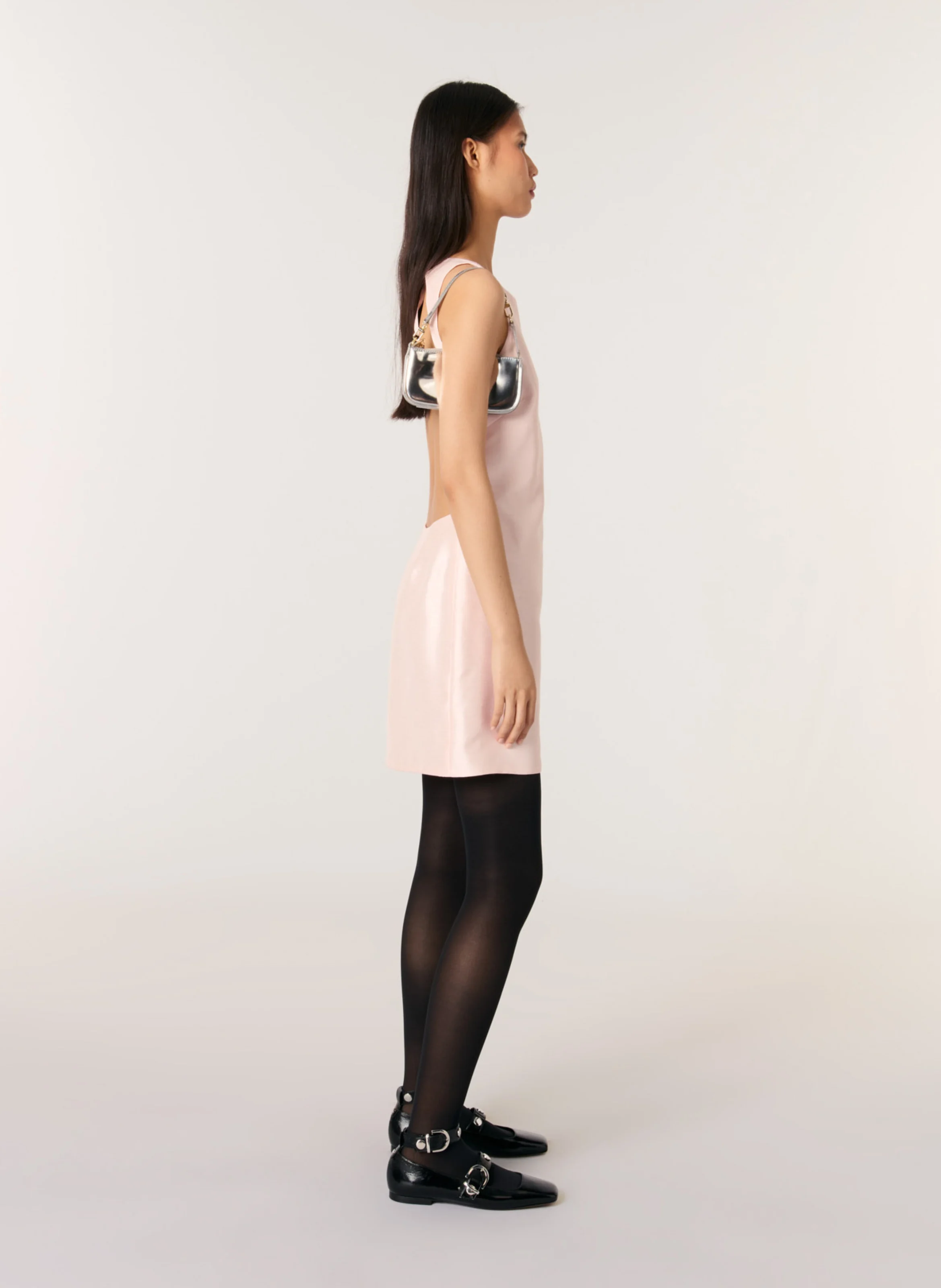 Robe courte cintrée dos nu | Rose