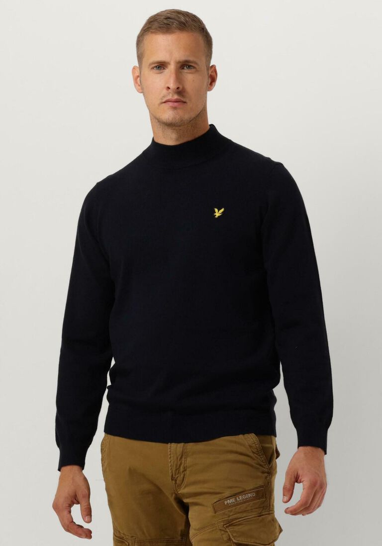 LYLE & SCOTT donkerblauwe lyle & scott coltrui roll neck jumper