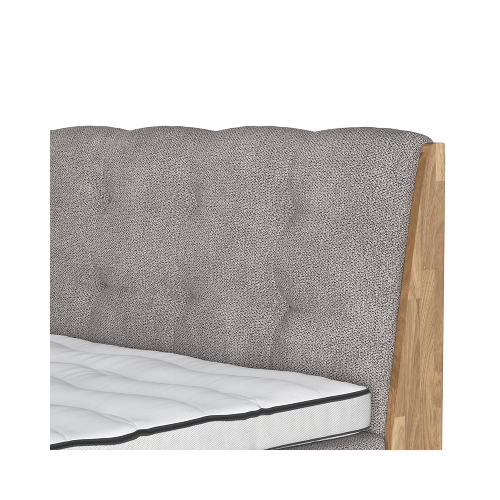 naturoo Boxspringbett Moon 180x200cm grau inkl. Premium Topper
