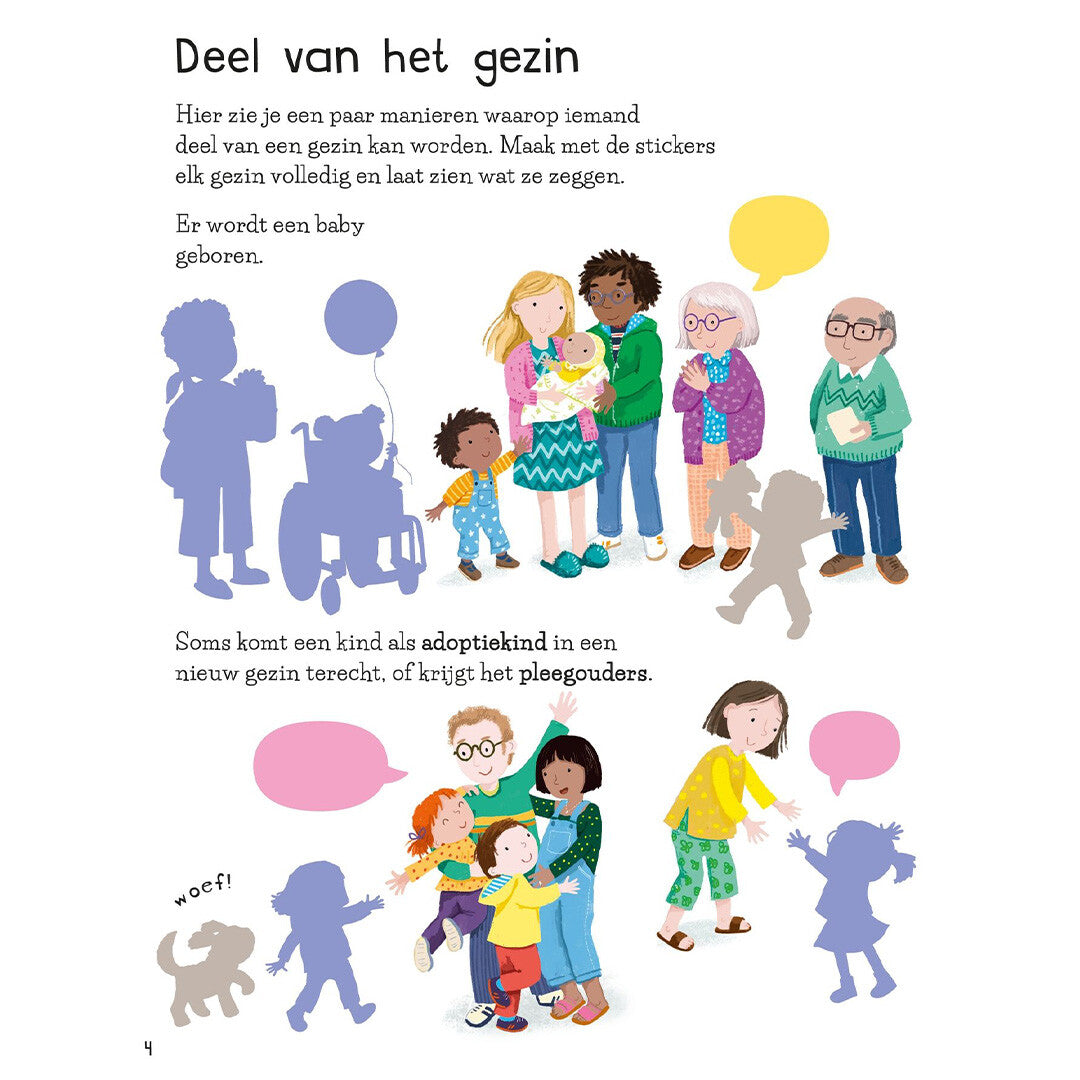 Usborne eerste stickerboek gezinnen