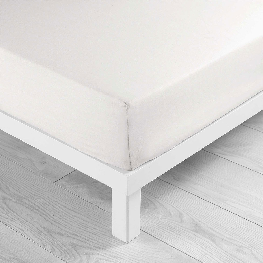 Drap housse coton 57 fils blanc 90x190cm