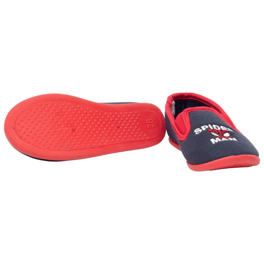 Chaussons bas avec broderies Spiderman pour garçon - Bleu marine