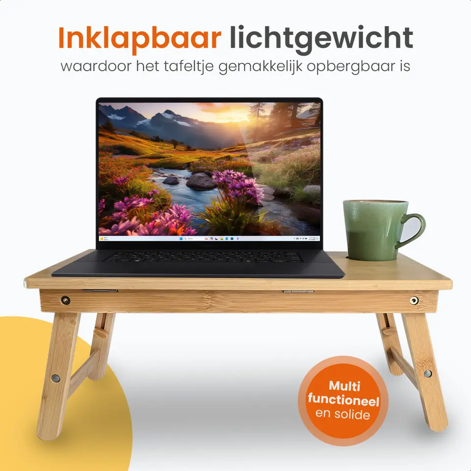 Goliving Laptoptafel - Uitklapbaar 39 cm - Ergonomisch - Laptopstandaard