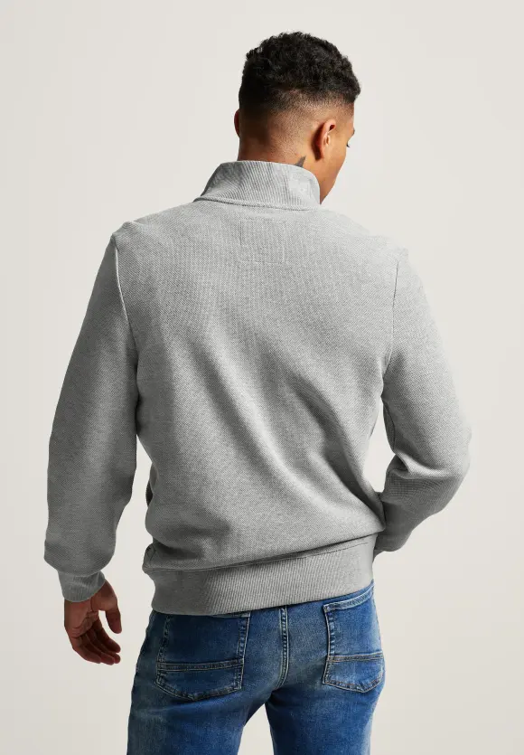 Sweatjacke mit Zipper - silver grey melange