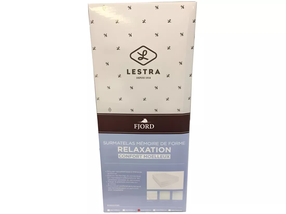 Surmatelas Lestra Fjord À Mémoire De Forme 140 X 190 Cm Lestra