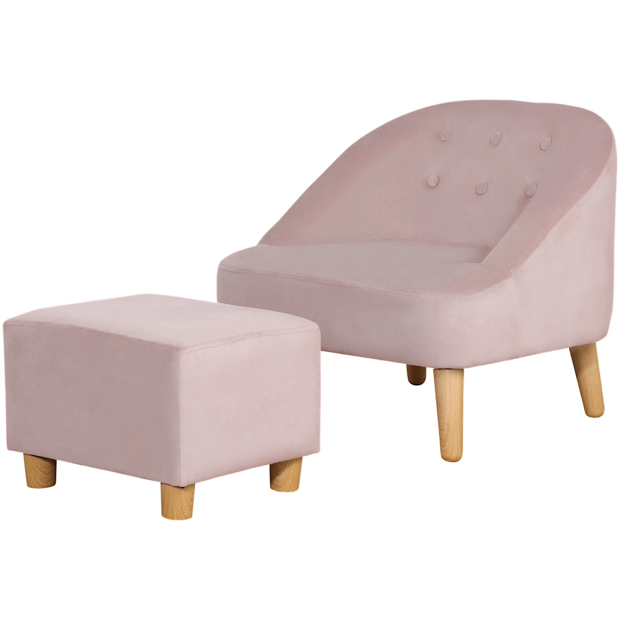 HOMCOM Kindersofa-Set mit Fußhocker grün
