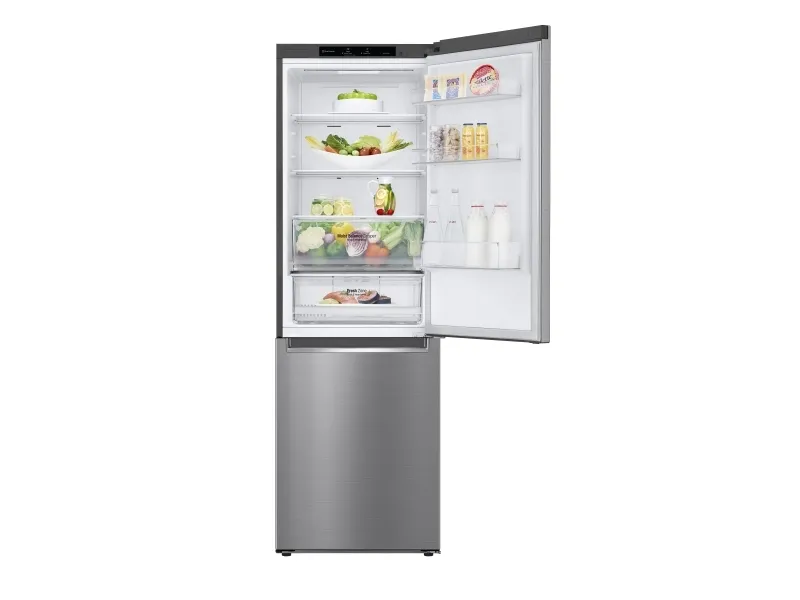 LG GBB61PZJMN - Køleskab/fryser - bund-fryser - bredde: 59.5 cm - dybde: 68.2 cm - højde: 186 cm - 341 liter - Klasse E - skinnende stål