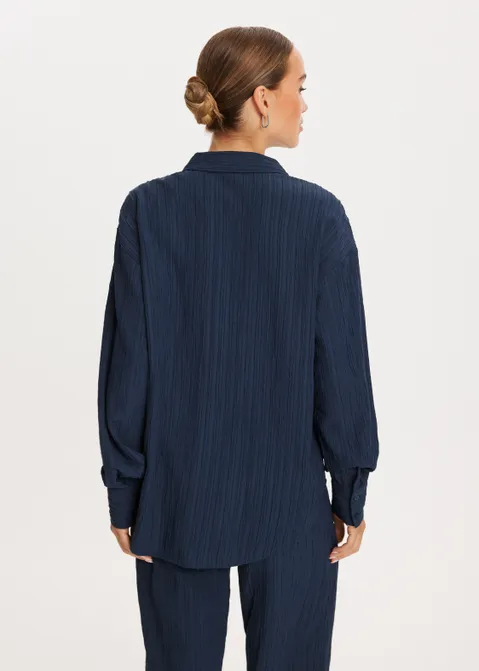Blouse met structuur blauw (BLW.D)