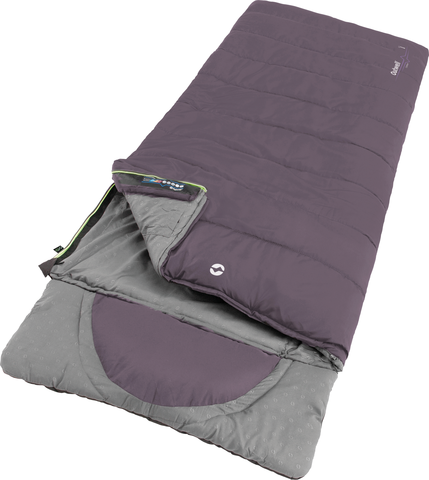 Outwell DS Contour Schlafsack 220 cm Dark Purple Reißverschluss links